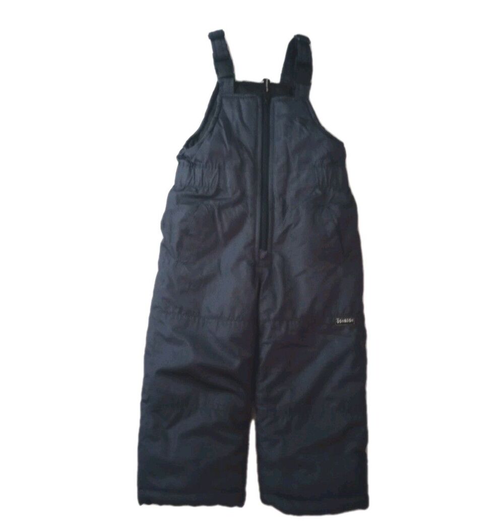 OshKosh Navy Blue Bibbed Snow Pants sz 3T Adjustable Straps Zip Up Front